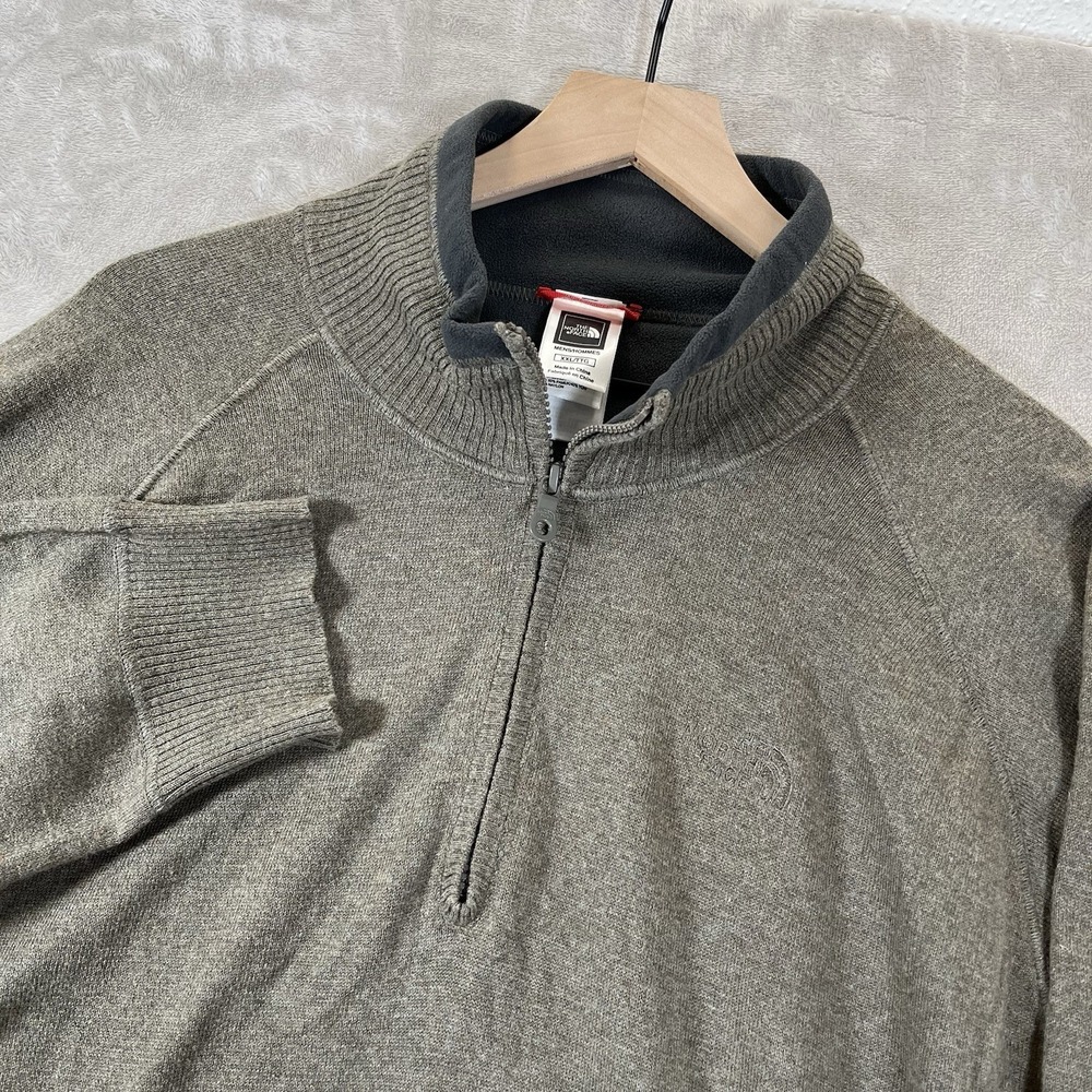 The North Face Cotton Wool blend 1/4 zip pullover sweater jacket Mens XXL